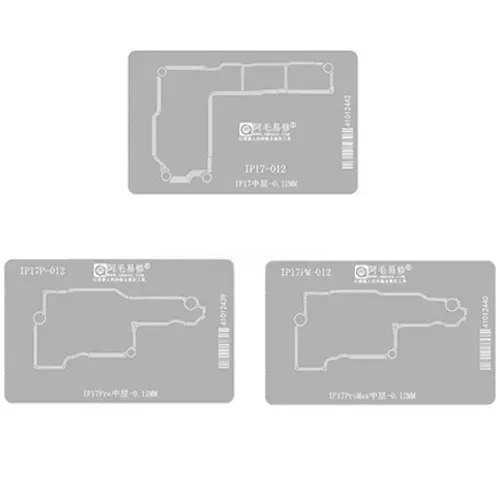 Replacement for AMAOE IP17 3-IN-1 0.12MM MIDDLE LAYER REWORK STENCIL - Quality Phone Parts in Sri Lanka